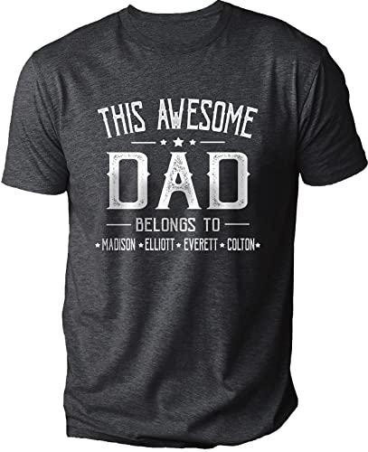 Product Image of the Personalized Dad Belongs to Kids Name Tee - Customized Men's Shirt, Fathers Day & Birthday Gift for Dads - Grandson or Granddaughter Gift