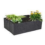 FVOTNW 1-Pack 6 Grids Fabric Grow Bags, 3x2x1ft Thickened 400G Nonwoven Fabric Raised Garden Beds with Handles - Indoor Outdoor Planters for Vegetables, Herbs, Flowers