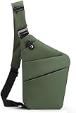 Anti Theft Travel Bag, One Shoulder Large Capacity Cross-body Bag Chest Fashion Lightweight Sling Bags for Travel Sports (Left Shoulder, Green)