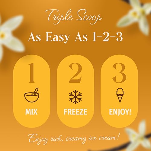 image for Triple Scoop - Premium Vanilla Ice Cream Mix For Ice Cream Maker. Simp