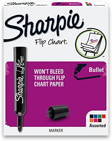 Sharpie 22478 Flip Chart Markers, Bullet Tip, Colors may vary, 8-Count, Colors may vary(Box)