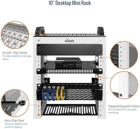 Tecmojo 6U 10 inch Mini Server Rack & 2 Pack 0.5U Rack Shelf image 8