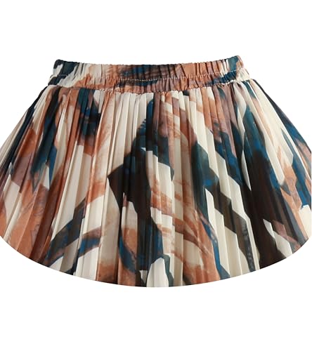 Kingfancy Women's Pleated Skirt Chiffon Elastic Waist A-Line Midi Length Skirt2