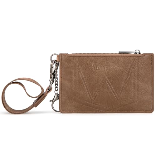 Image of Montana West X Wrangler RFID Credit Card Holder Small Card Wallets for Women Slim Wallet Keychain Women Card Holder with Wristlet Strap
