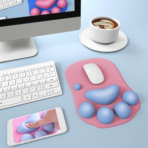 Valcla Tapis de Souris Tapis de Souris for Poignet, Mignon, Patte de Chat, Support de Main, Bureau, créatif, en Silicone, épais, antidérapant(Verde) – vue 5