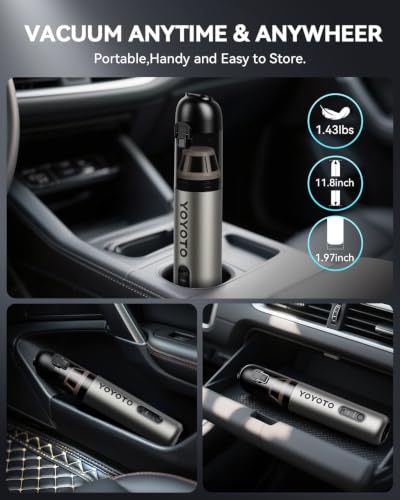 Car Vacuum Rechargeable 21000Pa Powerful Suction Handheld Vacuum Cordless - image 7