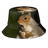 Squirrel Bucket Hat Cute Animal Bucket Hat Happy Muharram Hat Fisherman Hatt Sun Hat for Women Men