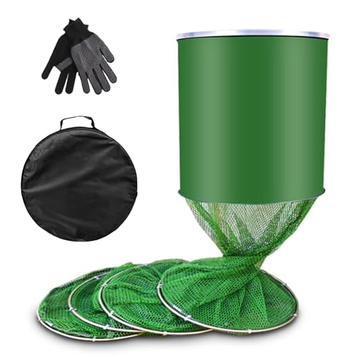 Bourriche De PêChe, Bourriche De 3,3 M CaoutchoutéE avec Sac Et Gants Bourriches Filet De PêChe Flottant Pliable pour Accessoires De PêChes