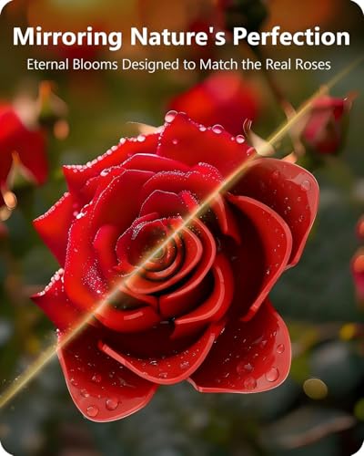 Image of Red Roses Bouquet Building Set, 12 Forever Roses Flowers Bouquet Botanical Collection, Compatible with Lego Rose Flowers, Valentines Day Gifts for Her Girlfriend Mom Wife