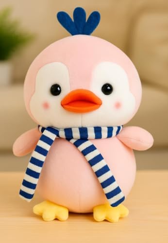 Image of SCOOBA Penguin Soft Toy 20 cm (Pink Penguin with Scarf)