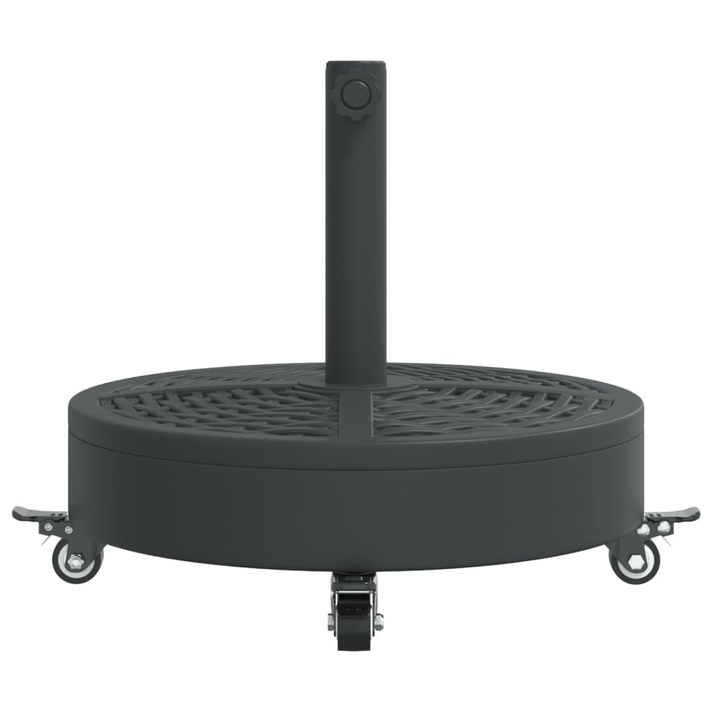 Stojak na parasol przeciwsłoneczny z rolkami do masztu 38/48 mm, stabilny stojak podłogowy 27 kg z rattanowym wzorem, napełniany wodą, na balkon, taras, do ogrodu, na plażę, wiatroszczelny i