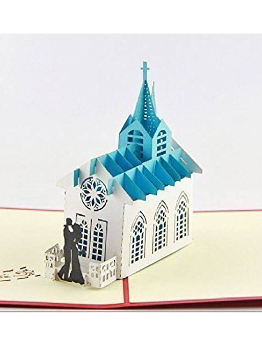 BC Worldwide Ltd handmade origami 3D popup pop up church card.Wedding ...