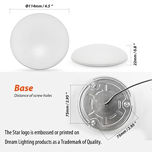 Dream Lighting Rv 12V Led Dome Light Fixture - 4.5" Cool White Cabin Lights Pack Of 6 #TOP4