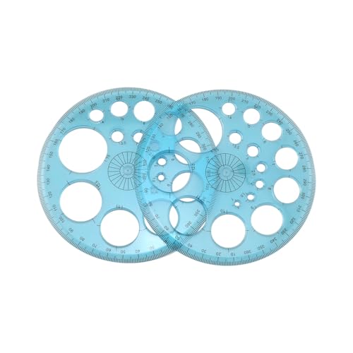Transportador circular 360° plástico azul 4 piezas miniatura 4
