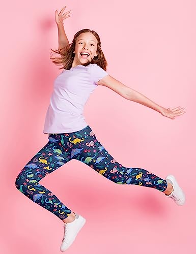 Kiench Girls' Printed Leggings Footless Tights Trousers Kids Long Stretch Pants3