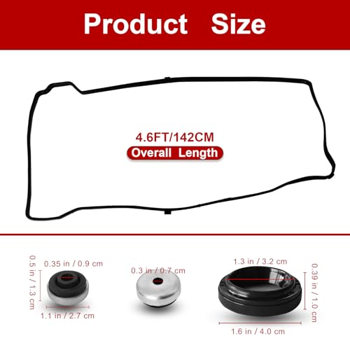 Image of Engine Valve Cover Gasket Seal Kit, Fits for H0nda Accord, CRV, Civic, Element, Crosstour, CSX, ILX RDX RSX TSX, Replaces OEM# VS50614R /VS50627R /12030-PNC-000 /12030-RAA-A01 /12341-R40-A00