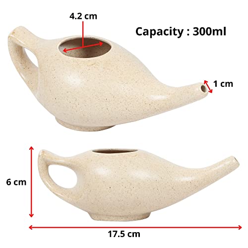 Wholelifeobjects Durable Porcelain Ceramic Neti Pot Hold 230 Ml Water Comfortable Grip | Microwave And Dishwasher Safe Eco Friendly Natural Treatment For Sinus And Congestion (Brown Matt) #TOP4