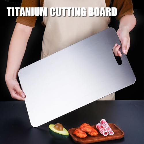 Image of Titanium Cutting Board - 2026 New Upgrade 100% Pure Titanium Cutting Boards for Kitchen Double Sided Non Toxic Titanware Cutting Board,Hygiene Durable Dishwasher Safe Chopping Board (12 inchL x 9 inchW)