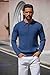COOFANDY Mens Polo Knit Sweater Button Sweater Classic Winter Fall Business Casual Sweaters Dark Blue