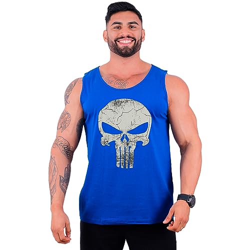 Regata Clássica Tradicional Masculina MXD Conceito Algodão Casual e Academia Caveira de Coruja (G, O