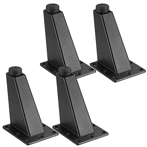 4 Inch / 10Cm Furniture Legs, La Vane Set Of 4 Aluminium Metal Oblique Furniture Feet Black For Cabinet Cupboard Sofa Table Dresser #TOP30