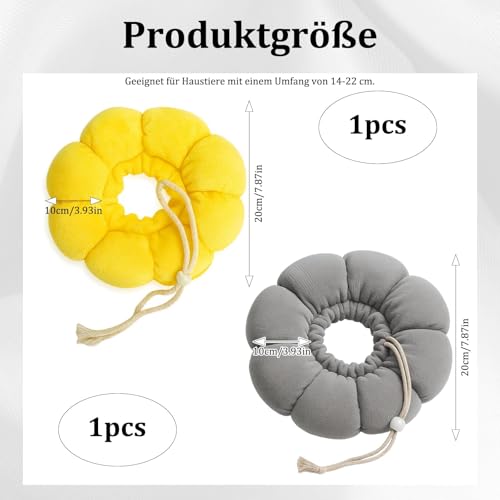 2 Stück Halskrause Katze, Leckschutz Einstellbarer Katzenkragen, Halskrausen Katzen, Katzenkragen mit Komfortdesign, Weiches Material für Tages- und Nachtgebrauch, Leicht und Atmungsaktiv für Katzen