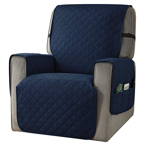 Ouka Recliner Cover For Dogs Seat Width To 25 Inch,Reversible Fabric Small Chair Sofa Protector With Elastic Straps,Non-Slip Armchair Cover For Pets And Kids(Small,Navy) #TOP3