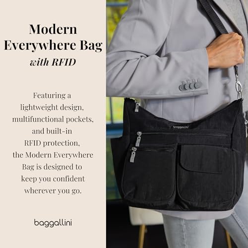 Image of Baggallini Modern Everywhere Crossbody Bag for Women 11x9x4.5 Rfid Hobo Bag