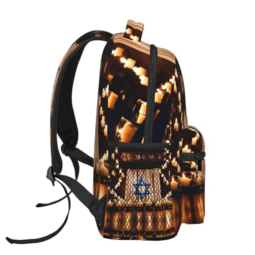 Sac à dos léger en toile imprimée drapeau israélien taille unique - 3
