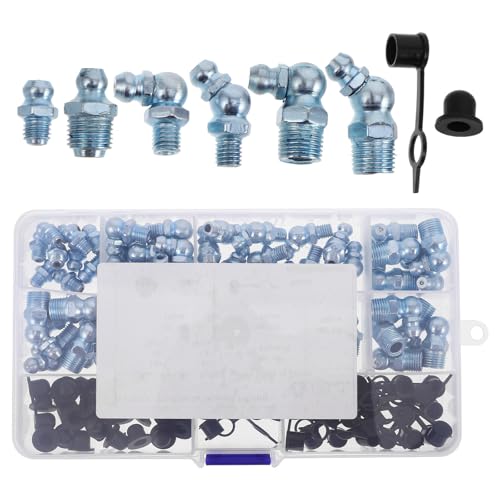 ABOOFAN Engrasadores de Grasa Tapas de Goma, Kit Completo de 120 Piezas en 8 Tamaños, Accesorios para Aplicaciones Hidráulicas y Automotrices