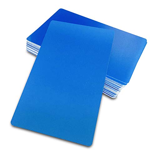 Carte de visite aluminium gravure laser bleu 0,45mm plaque vierge 8,6x6,3