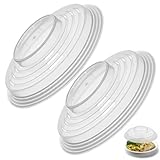 2 Tampas Protetora de Alimentos para Micro-ondas 26cm – Tampa Plástica Transparente Anti Respingo, Ideal para Pratos e Refeições, Fácil de Limpar e Resistente