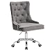 Produktbild Riess Ambiente Design Bürostuhl Victorian Samt Silbergrau mit Armlehne Stuhl höhenverstellbar mit Leichtlaufrollen