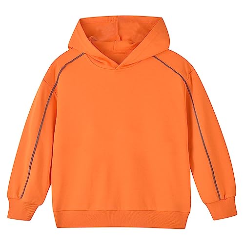 Kids Sweatshirts Soft Cotton Warm Hooded Solid Color Long Sleeve Pullover Sweatshirts For Boys Or Girls Black Zip Up