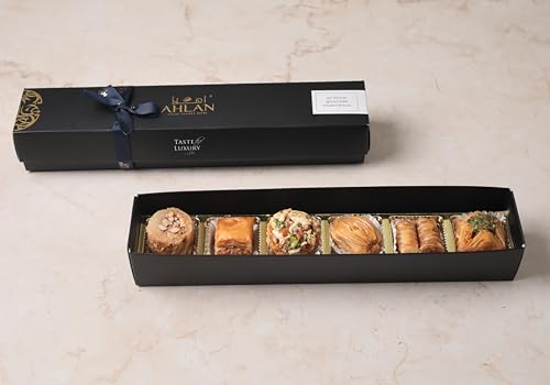 Image of AHLAN Mediterranean Baklava Assorted Box | Hamper of Turkish Baklava Sweets | Gift for Gourmet Enthusiasts (Box of 6)