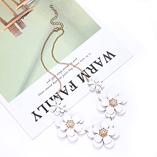Boho Choker Necklace For Women Cute Flower Collar Necklace Statement Chunky Pearl Charm Summer Beach Chokers Necklaces Gifts For Women Girls #TOP5