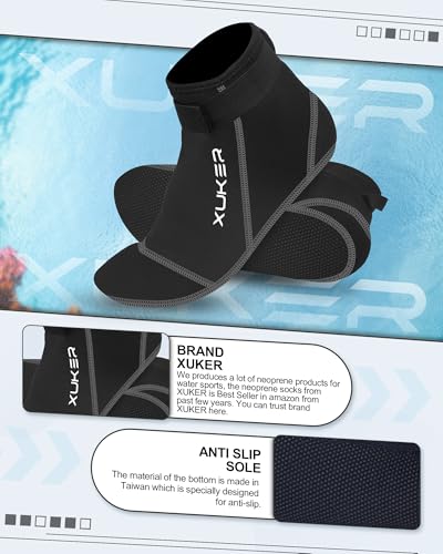 Image of XUKER 3mm Neoprene Water Socks for Beach Volleyball Sand Soccer Diving