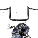 MoKitDora Electra Street Glide Ape Hanger 25,4 cm Rise 1-1/4" Fat 1" Morsetto Meathook Bar Monkey Bagger per Harley FLHT & FLHX dal 1996 in poi, nero