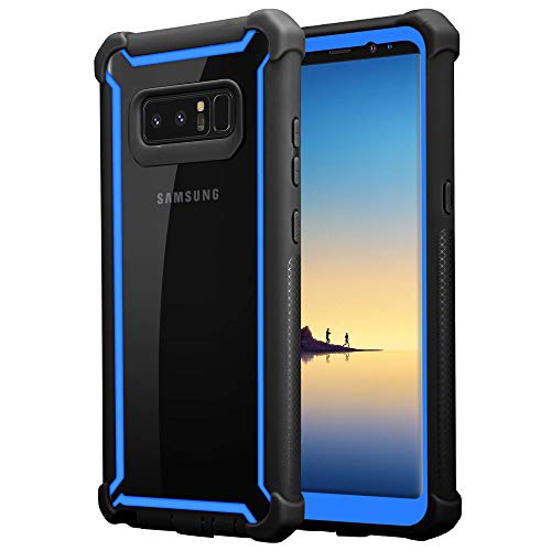 Cadorabo Funda para Samsung Galaxy Note 8 en Negro Azulado -2-en-1 Cubierta con Borde Silicona TPU y Espalda Acrílico - Case Cover Carcasa Protectora Ligera