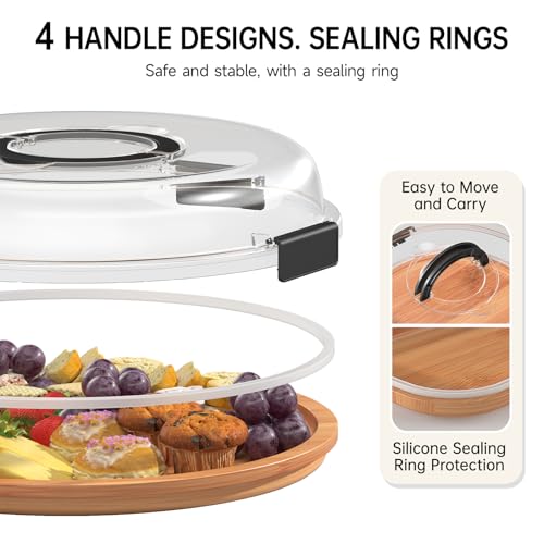 Image of Renmxj Large Round Charcuterie Boards with Lid, Cheese & Serving Tray