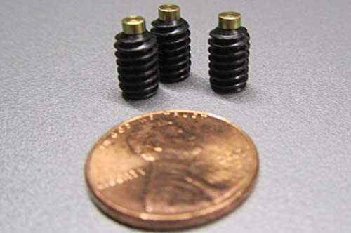 Black Oxide Steel Brass Tip Set Screw 1/4-20 x .375 (3/8") Thread Length 25 pcs