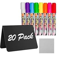 Mini Chalkboard Signs, 20Pcs Small Food Labels for Party Buffet Food Signs for Birthday Bakery Wedding Signs Tags Food Tags Place Cards Message Board Signs Includes 8Pcs 6MM Erasable Chalk Markers