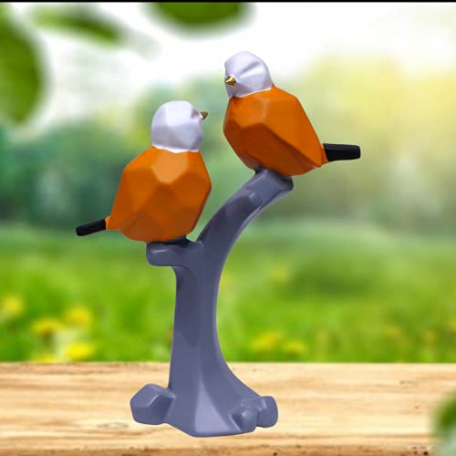 Image of AUGEN Polyresin Birds Orange Idol Statue Showpiece for Home Decor Decoration and Gifting (1 Piece, 9816B)