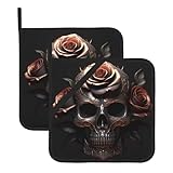 Protection de niveau professionnel : le tapis de casserole isotherme WHJSHOP noir imprimé tête de mort rose est fabriqué en tissu de haute qualité, qui non seulement a une finition soignée, mais vous permet également de l'utiliser fréquemment et à plusieurs reprises dans la vie quotidienne. Le matériau est durable et facile à nettoyer.