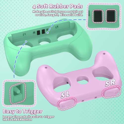 Image of FASTSNAIL Switch Controller Grips for Nintendo Switch 2 /1 /OLED for Joy-Con | Switch Joypad Holder Handle Kit, Wear-Resistant & Anti-Slip, Ergonomic Design, Switch Grip for Joycon 2 /1 Accessories, 2 Pack