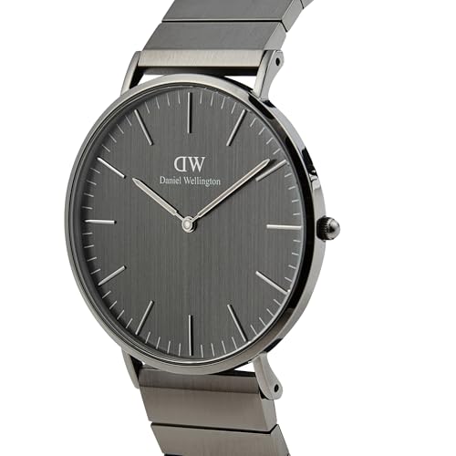 Image of Daniel Wellington Classic Analog Watch for man with Grey Round Dial & Grey Stainless Steel Bracelet Band Water Resistant Men's Wrist Watches - DW00100777K