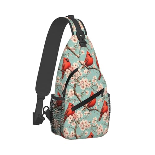 Sac à bandoulière imprimé cardinal rouge au design ergonomique