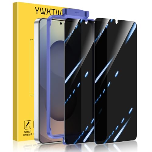 YWXTW EZ Unlock for Samsung Galaxy S25 Ultra Privacy Screen Protector [0.01S Ultrasonic Fingerprint Support] [Not Glass] 23 Anti Spy Private S25 Ultra Screen Protector Case Friendly 2 Pack Black