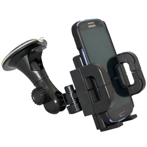 XendaUniversal Windshield Car Mount Window Suction Cup Cell Phone Holder Stand for Samsung Droid Charge - Exhilarate SGH-i577 - Samsung Galaxy S3 III S 3 SPH-L710 - Samsung GALAXY Note 2 SGH-I317 - Samsung Galaxy Stratosphere II SCH-I415