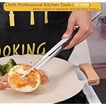 JETKONG 16-Inch Kitchen Tweezers Fine Tweezer Tongs Extra-Long Stainless Steel Cooking Tweezers (Point-Tips) - Image 5